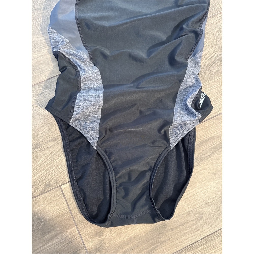 Women's Speedo Pro LT Flyback Training One Piece Swimsuit Black Grey Size 12/38 - Picture 9 of 11